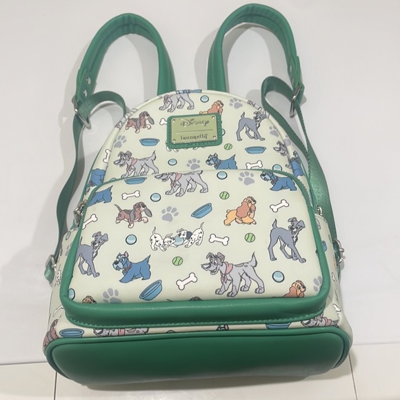 Disney Dogs Loungefly Green Backpack--BEAUTIFUL!! New without Tags--Sold out! - Picture 1 of 11